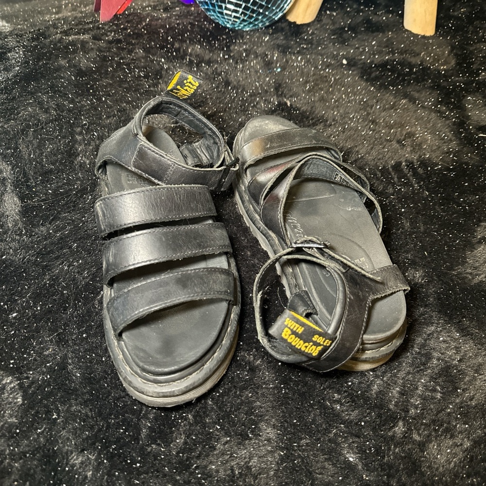 Doc Marten platform sandals black leather